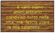 Casella di testo: ... vero siamo amici,abbiamo condiviso tutto nella vita, ma  lascia stare la mia salamella.....
